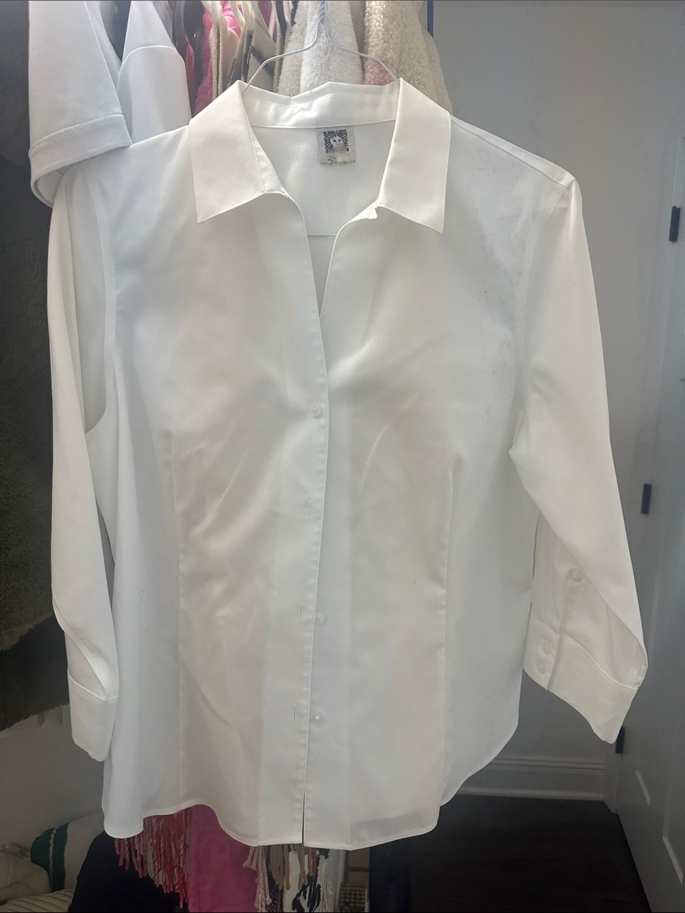 Anne Klein White Collared Blouse
